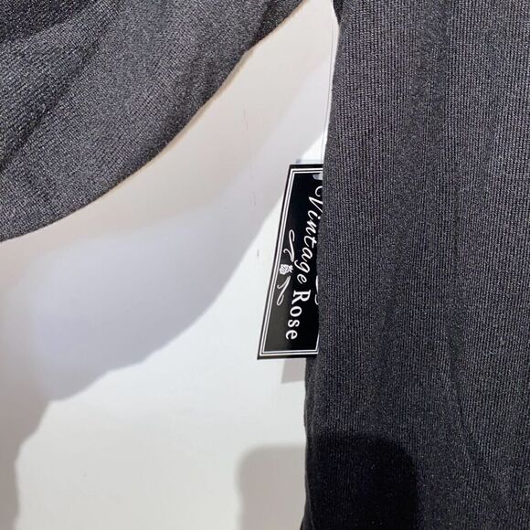 Vintage Rose Women's Maroon and Black Cowl Neck Stretch Knitted Pullover Sweater - Picture 7 of 8